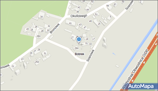 Sosnowiec, Sosnowa, 29B, mapa Sosnowca