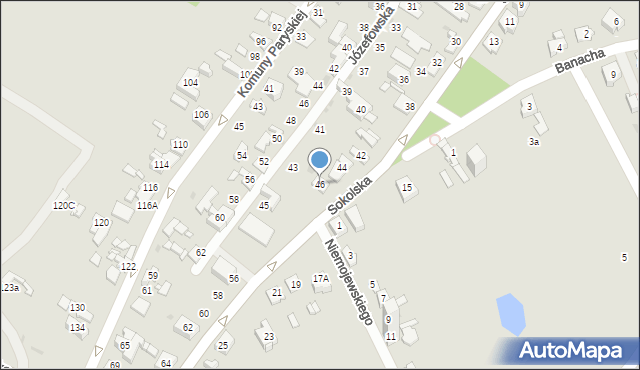 Sosnowiec, Sokolska, 46, mapa Sosnowca