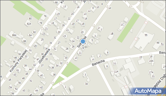 Sosnowiec, Sokolska, 9, mapa Sosnowca