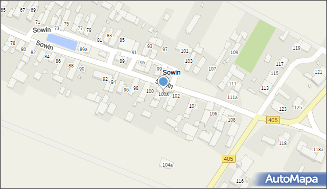 Sowin, Sowin, 100a, mapa Sowin