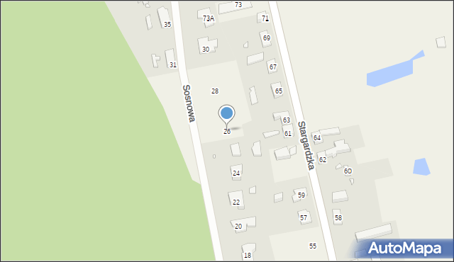 Sowno, Sosnowa, 26, mapa Sowno