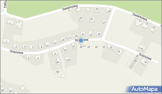 Spalice, Sosnowa, 14, mapa Spalice