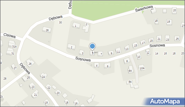 Spalice, Sosnowa, 5, mapa Spalice