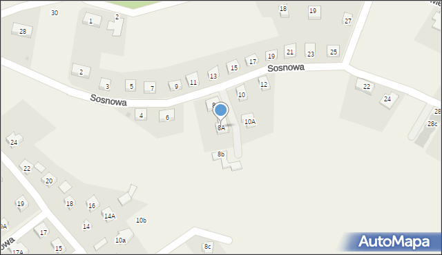 Spalice, Sosnowa, 8A, mapa Spalice