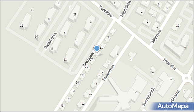 Środa Wielkopolska, Sosnowa, 15, mapa Środa Wielkopolska