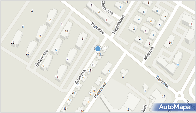 Środa Wielkopolska, Sosnowa, 7, mapa Środa Wielkopolska