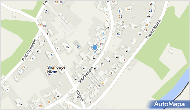 Sromowce Niżne, Sobczańska, 13, mapa Sromowce Niżne