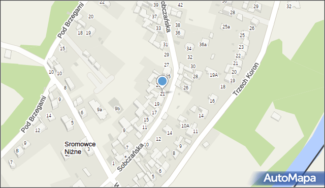 Sromowce Niżne, Sobczańska, 21, mapa Sromowce Niżne