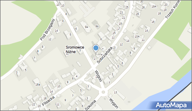 Sromowce Niżne, Sobczańska, 3, mapa Sromowce Niżne
