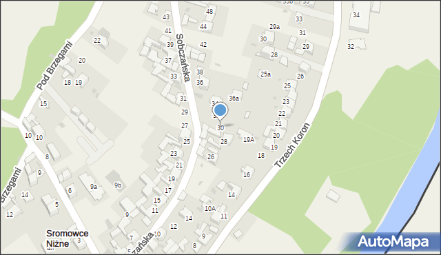 Sromowce Niżne, Sobczańska, 30, mapa Sromowce Niżne