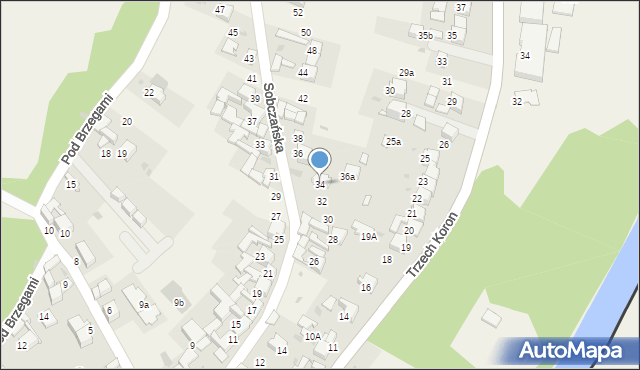 Sromowce Niżne, Sobczańska, 34, mapa Sromowce Niżne