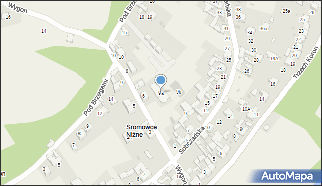 Sromowce Niżne, Sobczańska, 9a, mapa Sromowce Niżne