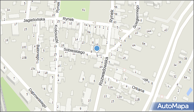 Stalowa Wola, Sobieskiego, 3, mapa Stalowa Wola