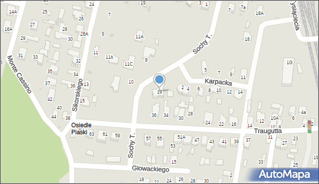 Stalowa Wola, Sochy Tadeusza, ppor., 19, mapa Stalowa Wola