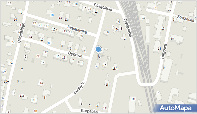 Stalowa Wola, Sochy Tadeusza, ppor., 5b, mapa Stalowa Wola
