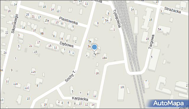 Stalowa Wola, Sochy Tadeusza, ppor., 7a, mapa Stalowa Wola