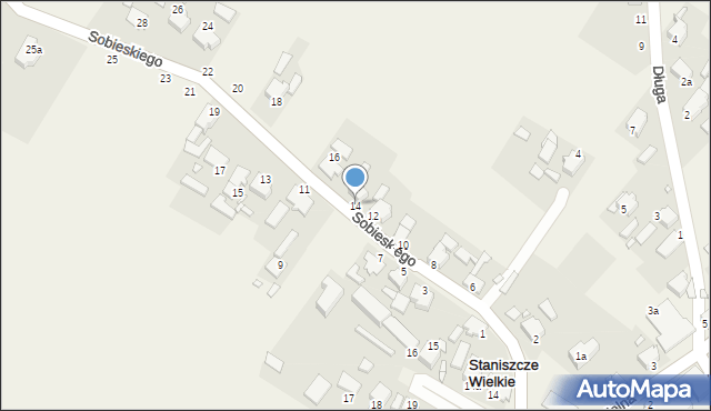 Staniszcze Wielkie, Sobieskiego, 14, mapa Staniszcze Wielkie