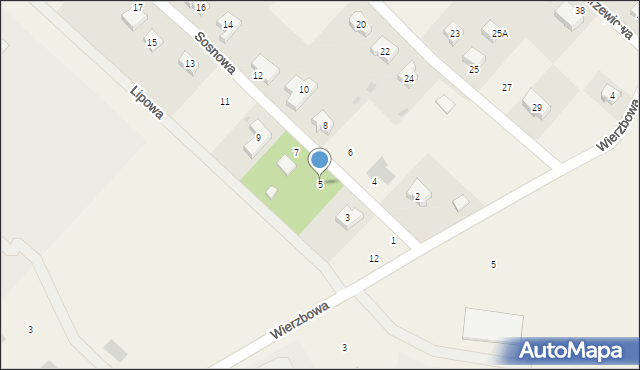 Stanowice, Sosnowa, 5, mapa Stanowice