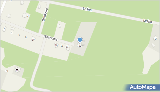 Stara Kiszewa, Sosnowa, 22, mapa Stara Kiszewa