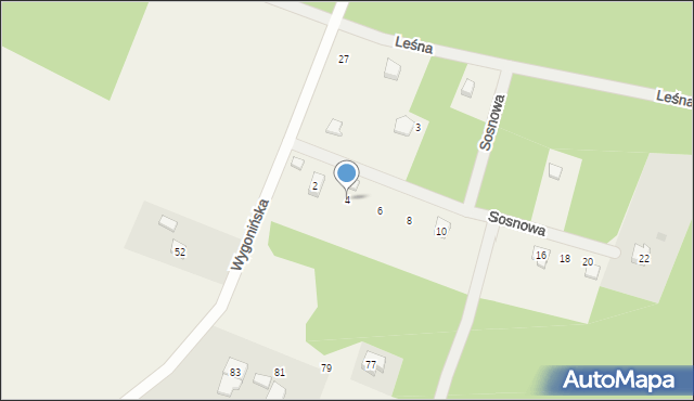 Stara Kiszewa, Sosnowa, 4, mapa Stara Kiszewa