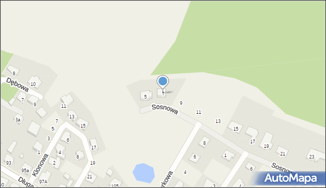 Stare Oborzyska, Sosnowa, 7, mapa Stare Oborzyska