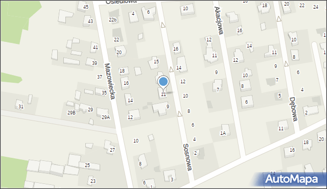 Stare Opole, Sosnowa, 11, mapa Stare Opole