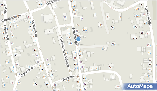 Stary Sącz, Sobieskiego, 34, mapa Stary Sącz