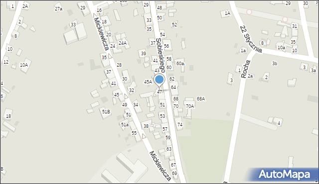 Stary Sącz, Sobieskiego, 47, mapa Stary Sącz