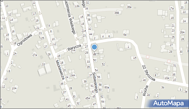 Stary Sącz, Sobieskiego, 48, mapa Stary Sącz