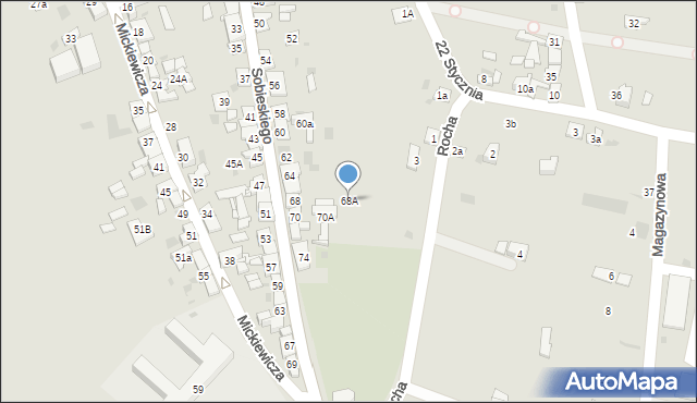 Stary Sącz, Sobieskiego, 68A, mapa Stary Sącz