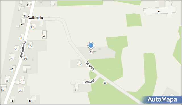 Stawiguda, Sokola, 21, mapa Stawiguda