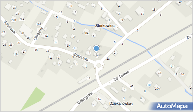 Sterkowiec, Sosnowa, 2, mapa Sterkowiec