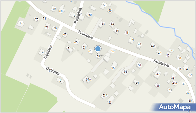 Sterkowiec, Sosnowa, 59, mapa Sterkowiec