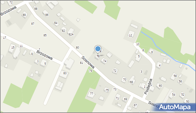 Sterkowiec, Sosnowa, 76, mapa Sterkowiec