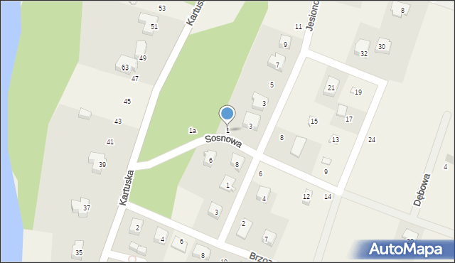 Stężyca, Sosnowa, 1, mapa Stężyca