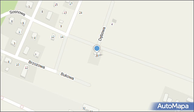 Stężyca, Sosnowa, 20, mapa Stężyca