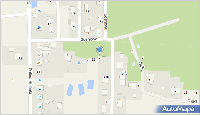 Stok Lacki-Folwark, Sosnowa, 14, mapa Stok Lacki-Folwark