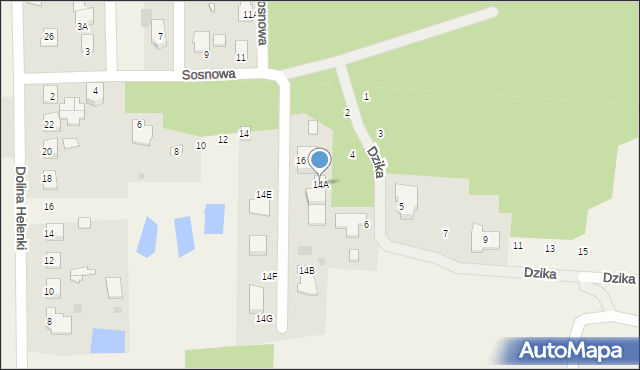 Stok Lacki-Folwark, Sosnowa, 14A, mapa Stok Lacki-Folwark