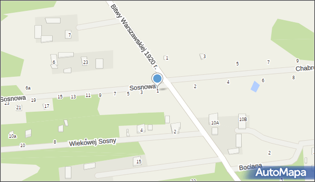 Strachów, Sosnowa, 1, mapa Strachów