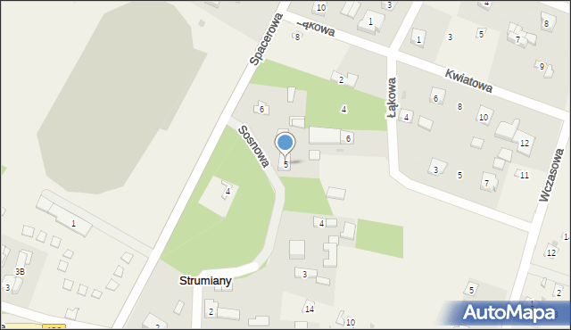 Strumiany, Sosnowa, 5, mapa Strumiany