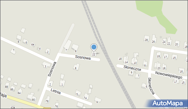 Strumień, Sosnowa, 11, mapa Strumień