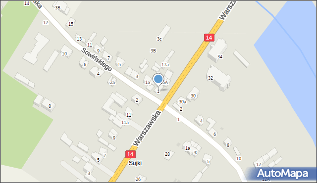 Stryków, Sowińskiego Józefa, gen., 1, mapa Stryków
