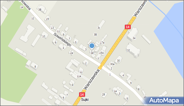 Stryków, Sowińskiego Józefa, gen., 1a, mapa Stryków