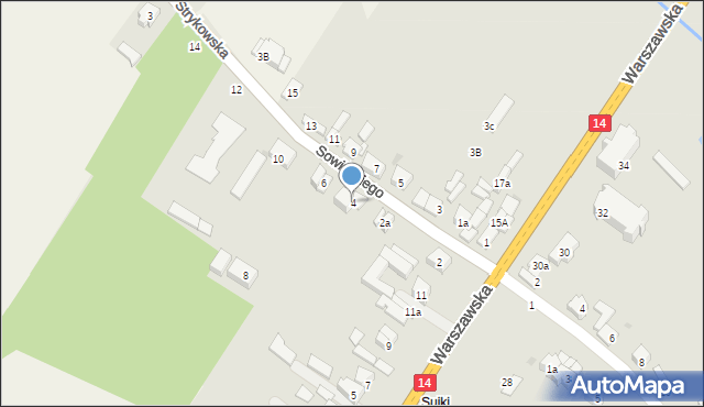 Stryków, Sowińskiego Józefa, gen., 4, mapa Stryków