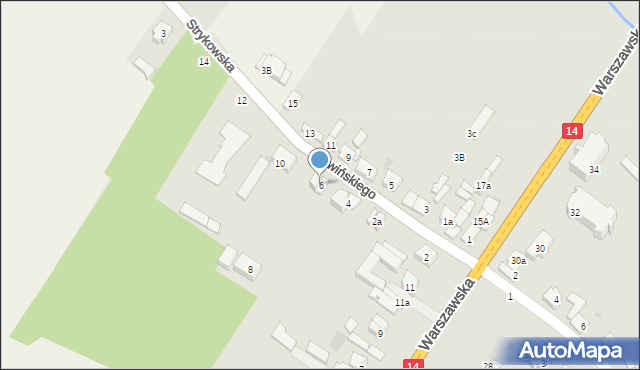 Stryków, Sowińskiego Józefa, gen., 6, mapa Stryków