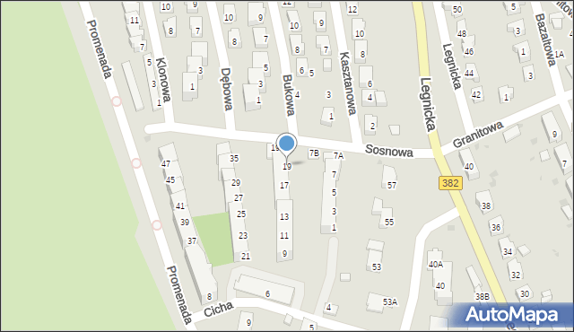 Strzegom, Sosnowa, 19, mapa Strzegom