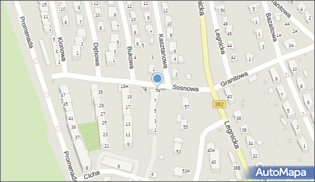 Strzegom, Sosnowa, 7A, mapa Strzegom