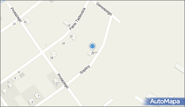 Strzegomiany, Soplicy Jacka, 15, mapa Strzegomiany