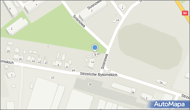 Strzelce Opolskie, Sosnowa, 9, mapa Strzelce Opolskie