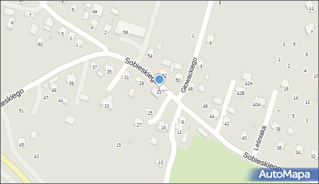 Strzyżów, Sobieskiego, 21, mapa Strzyżów